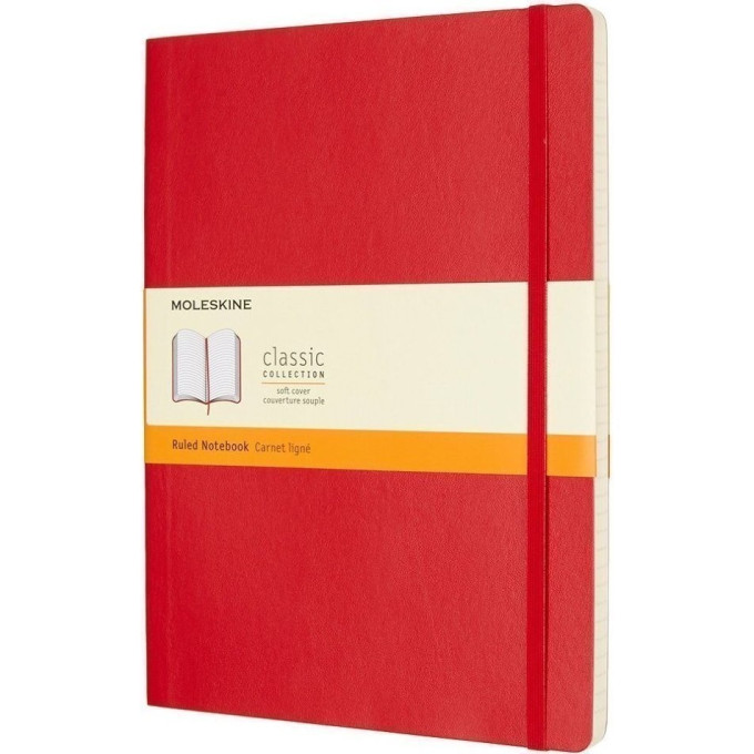 Блокнот MOLESKINE Classic Soft Large, линейка, красный QP616F2